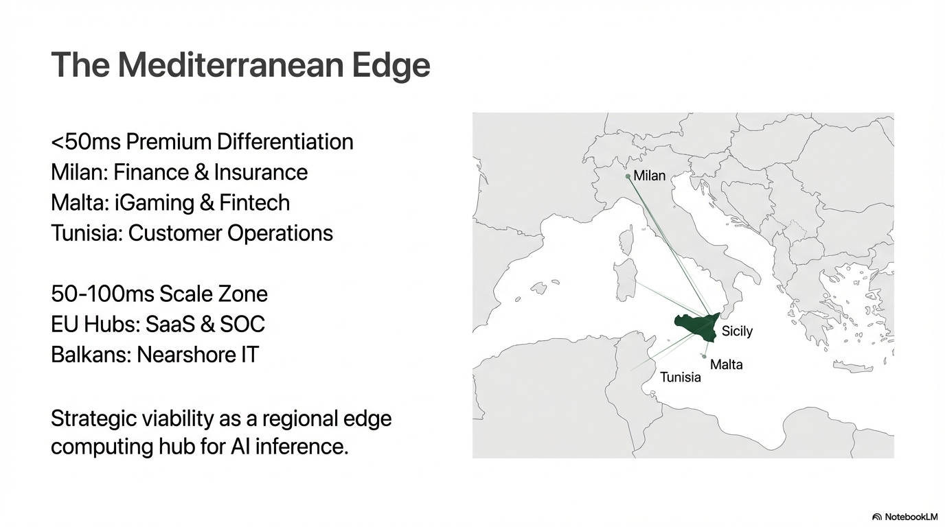 Sicily latency and regional corridors map