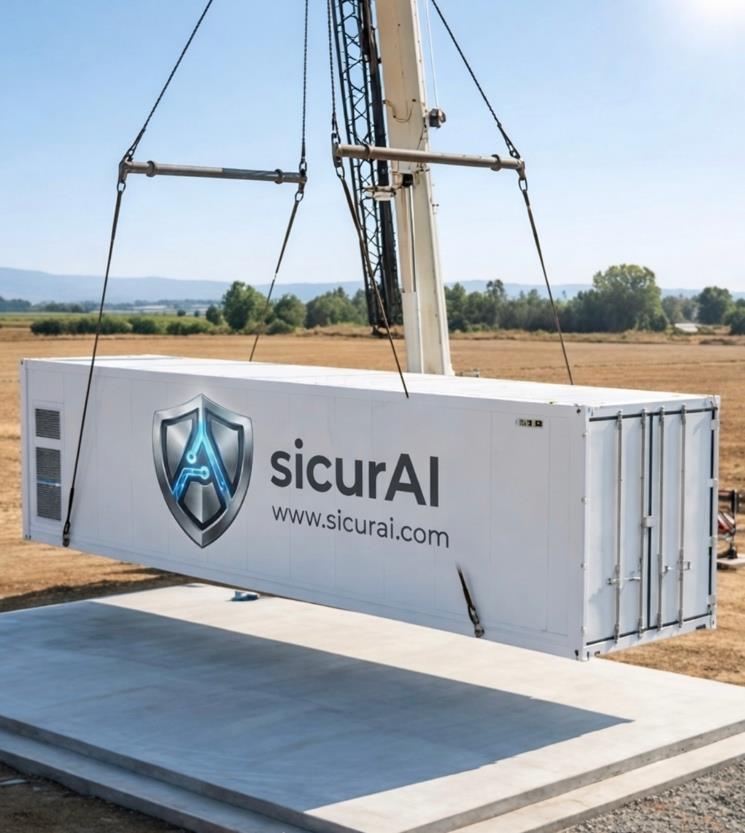 Illustrative modular unit installation from SicurAI’s existing concept material